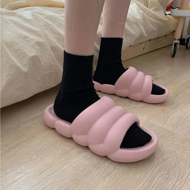 New Slipper GAI Women Outside Flower Summer Comfort Blue Red Couples Thick-Soled Non-Slip Slippers Size36-41 s