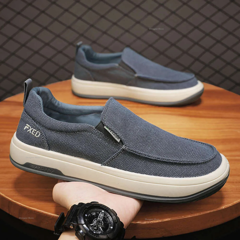 Casual Men's Breathable Canvas Slip Comfort Slip-On Loafer Soft Penny For Men Lightweight Driving Boat Shoes Loafers -On s