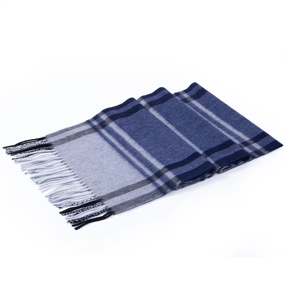 100% Lamb Scarf Strip Solid Plaid Wool Scarf Classical Warm Long Soft Cashmere Winter Scarves for Men Winter Accessories 240909