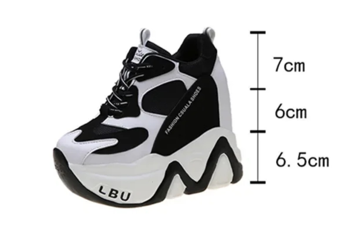 Women Platform Autumn Breathable Wedges Casual Shoes 12.5CM High Heels Thick Sole Sneakers Woman Deportivas Mujer