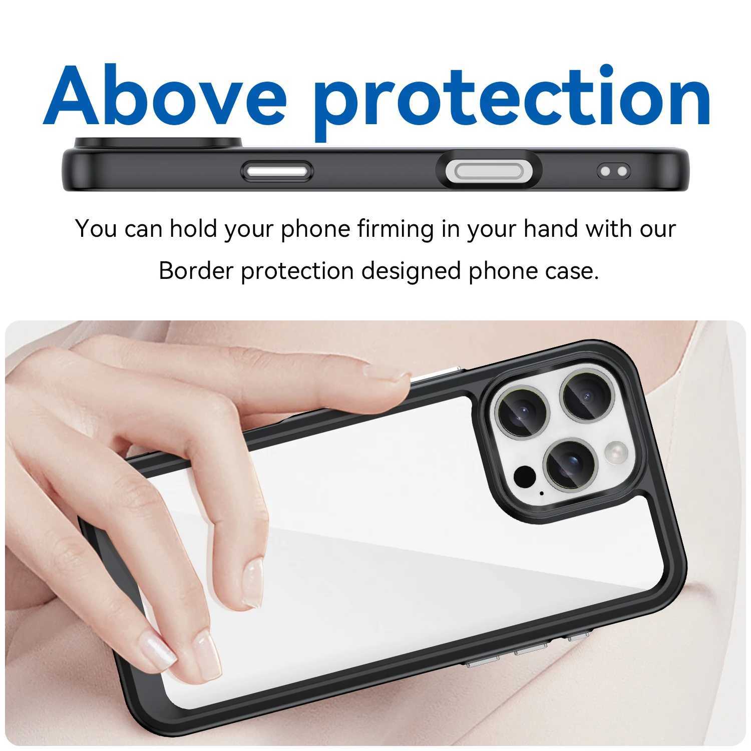 Clear PC Hard Phone Case for iphone 16 15 14 13 12 11 Pro Max SE4 SE3 8 7 Plus Back Cover Mobile Slim Protective Case M240914