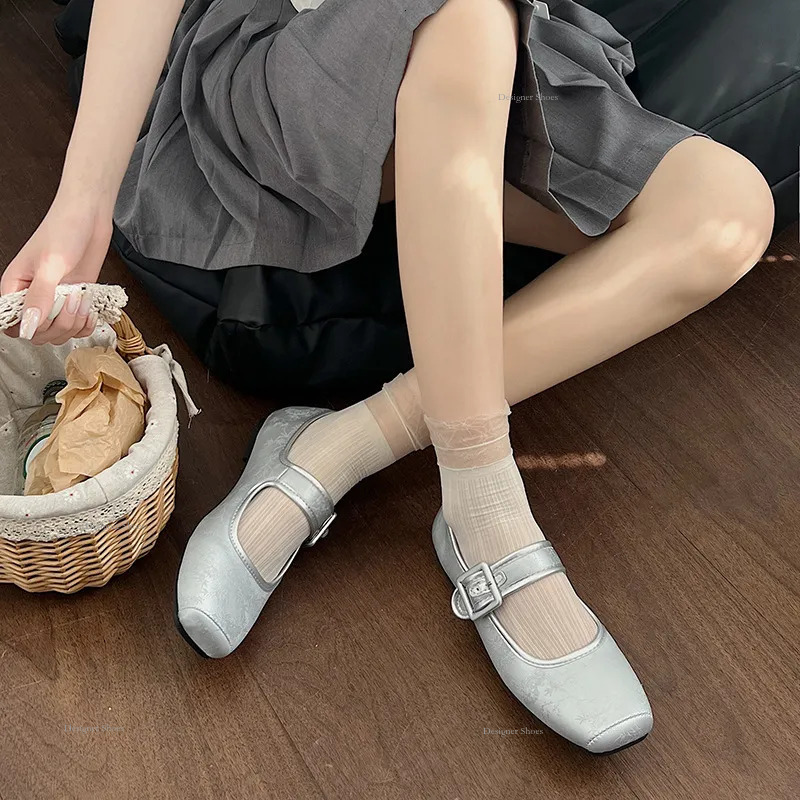 Chinese Super New Fire Soft Sole Instagram Bean Shoes, Straight To Work, Not Tired, One Step Buckle, Mary Jane Women's Singles Shoes