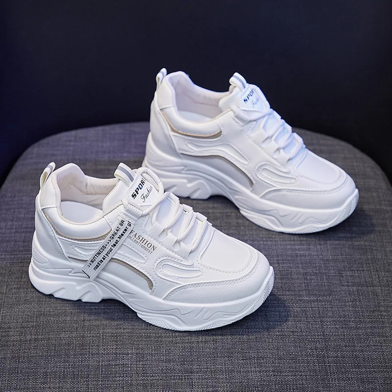 White Sneakers for Women Platform Tennis Female Inner Height Running Sports Woman Casual Designer Vulcanized Shoes