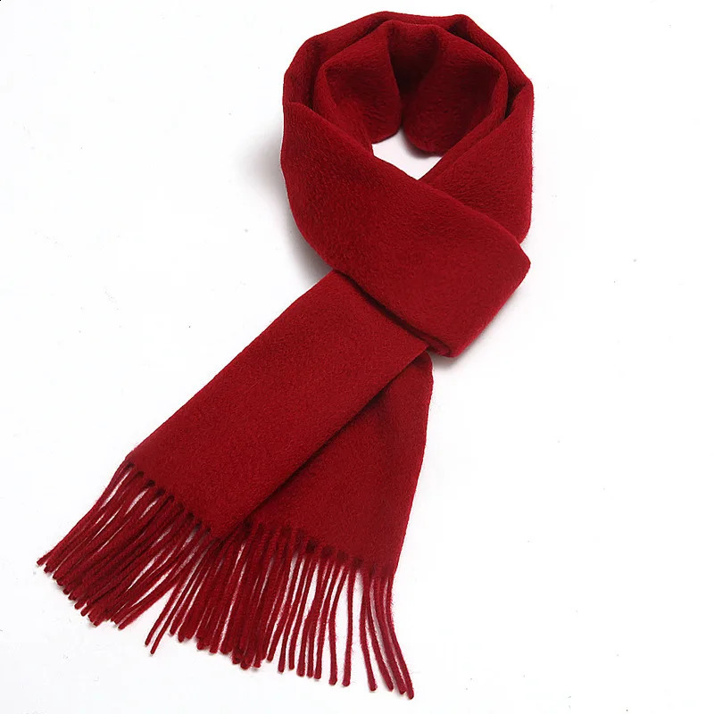 100% Wool Scarf for Men Cashmere Wool Scarf Pashmina Bandana Shawls Winter Women Wool Scarf 30*180CM 240909