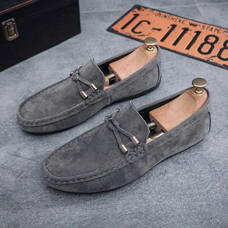 Shoes Spring Men's 2024 New Lazy Soft Sole Kick Men's Driving Casual Leather Shoes
