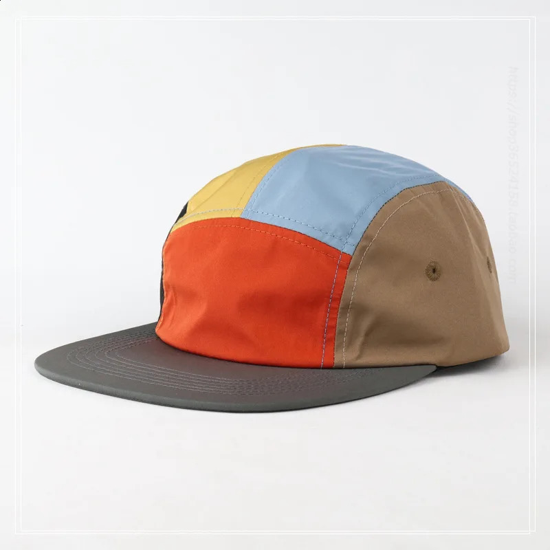 American Color Matching Five-panel Quick-drying Cap for Men and Women Waterproof Soft Top Outdoor Sports Flat Edge Baseball Hat 240913