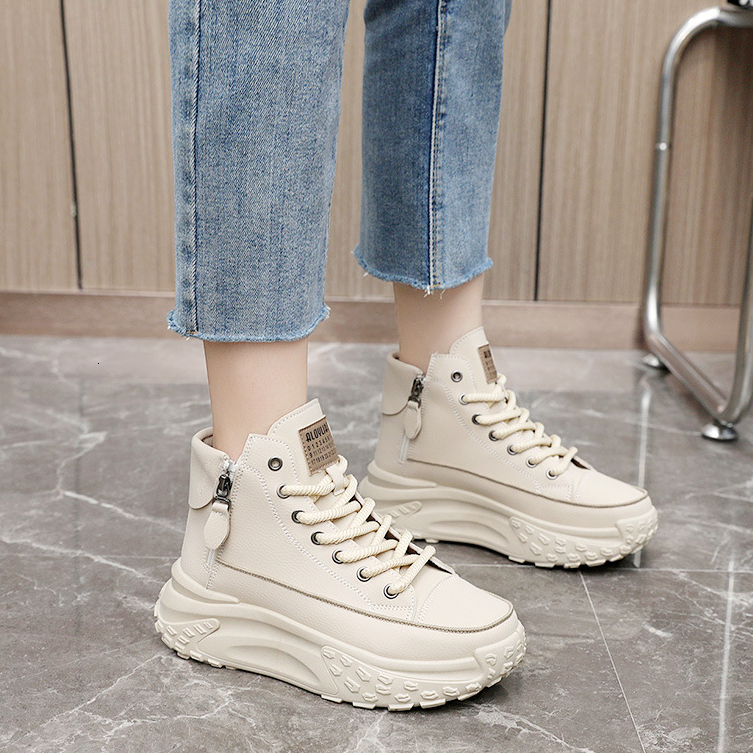 ZANPACE 2024 Autumn Women's Sneakers Leather Canvas Breathable Vulcanized Platform Summer Fashion Casualot Women Shoes