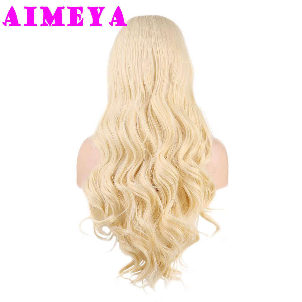AIMEYA 613 Blonde Long Body Wave Front Synthetic Lace Wig For Women Girl Heat Resistant Hair Daily Use