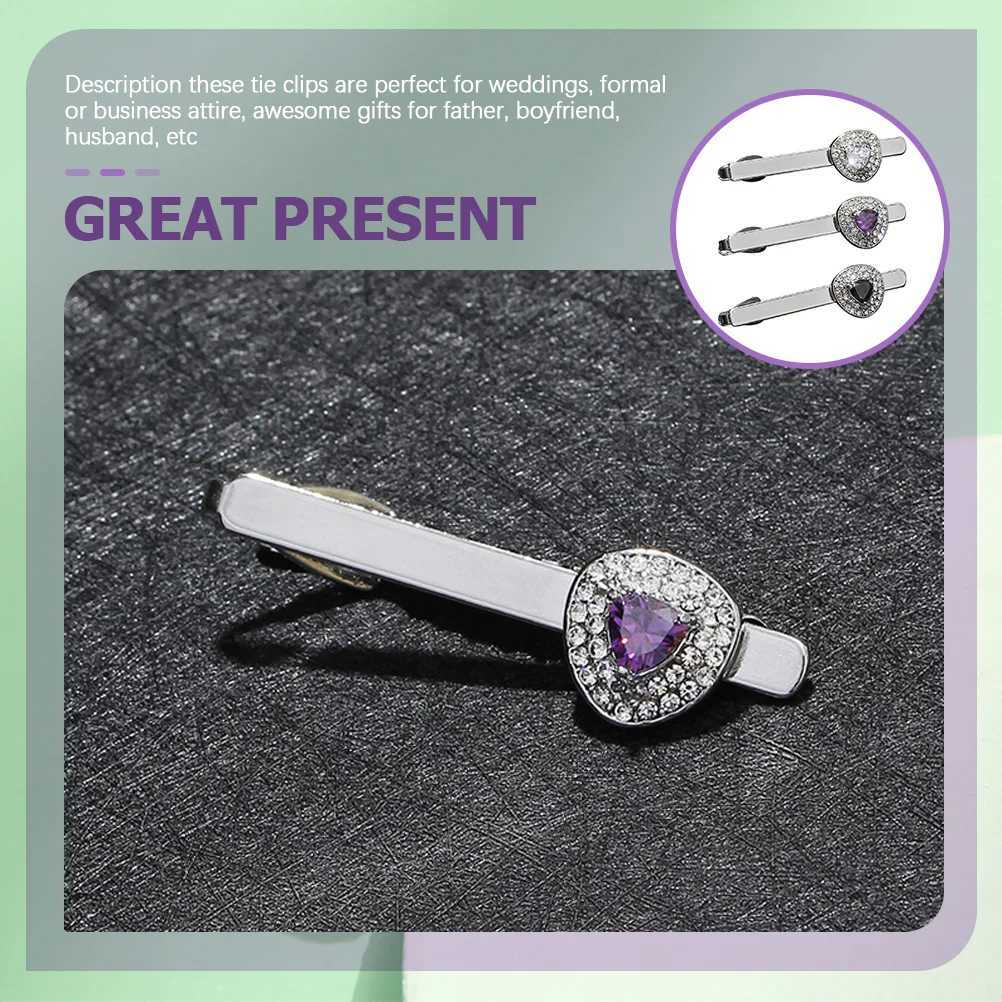 3-piece tie clip mens jewelry mens personalized shirt alloy buckle set clothing accessories mens tie W240914