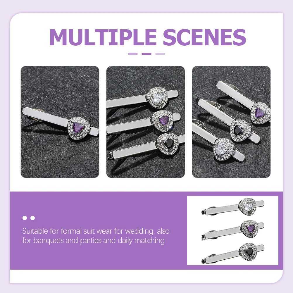 3-piece tie clip mens jewelry mens personalized shirt alloy buckle set clothing accessories mens tie W240914