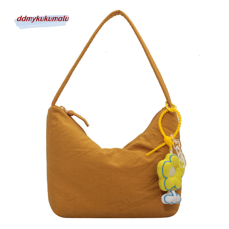 Solid color handbag for women, large capacity soft and sticky nylon cloth minimalist underarm bag, handbag, new single shoulder mommy bag H725#18 f434