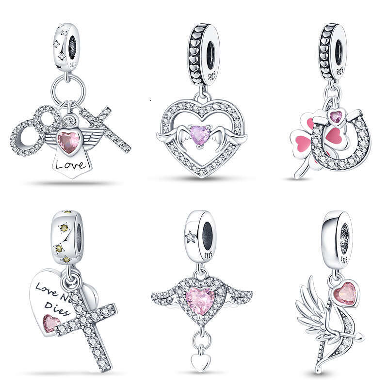 Fit Original Bracelets 925 Sterling Silver Angel Archer Arrow Charms Bead DIY Fine Valentine's Day Jewelry Gift