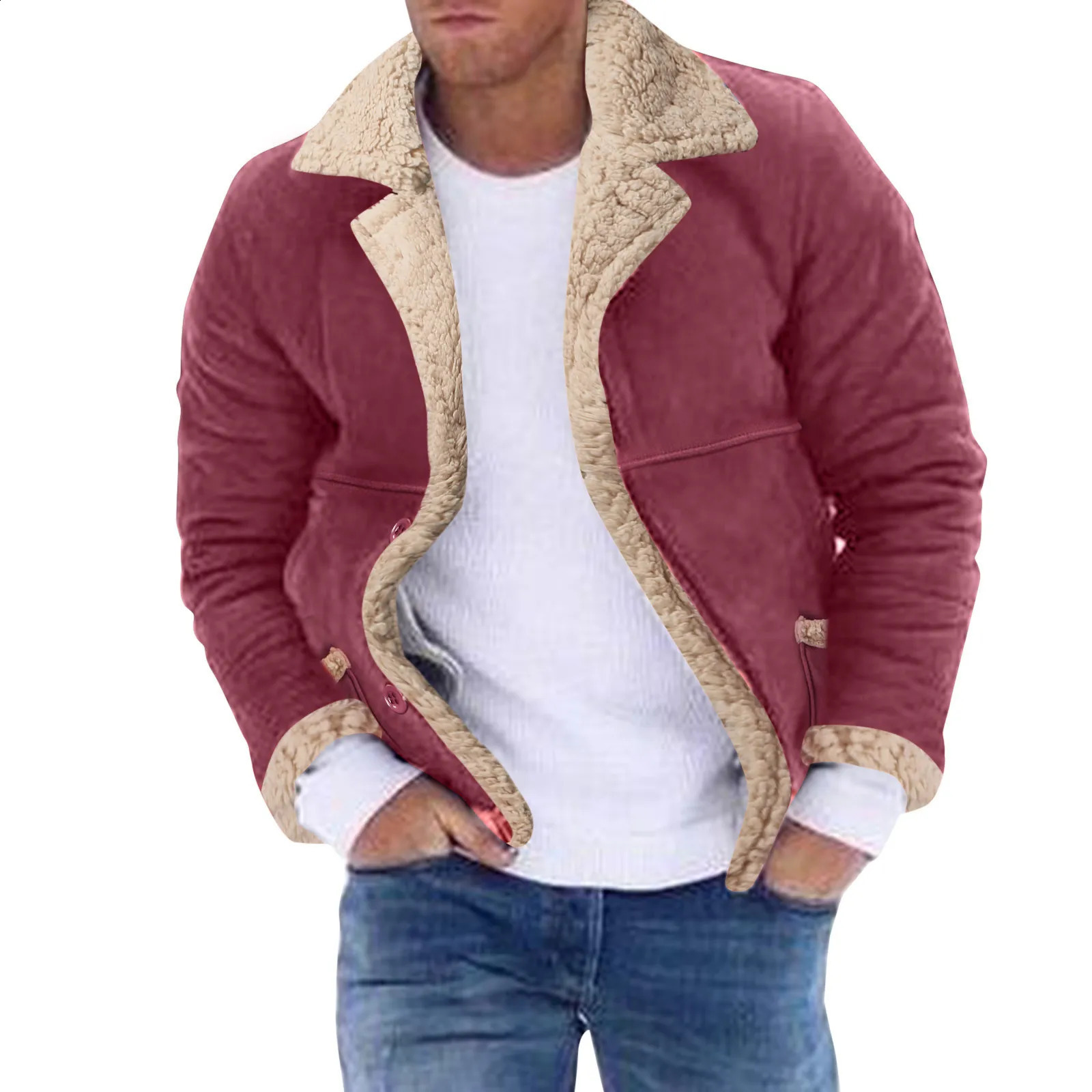 Jackets For Men Fashion Casual Plus Size Winter Coat Lapel Long Sleeve Padded Leather Jacket Vintage Thicken Vestes Hommes 240905
