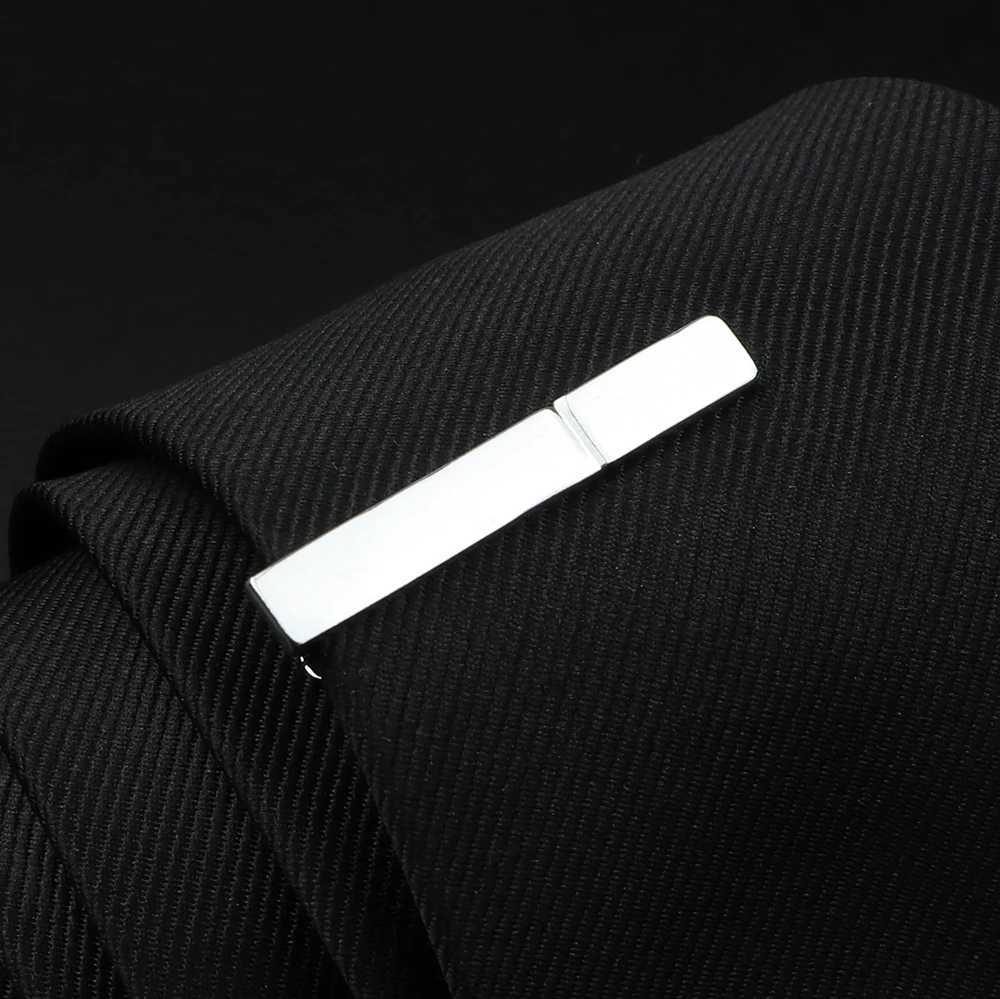 New tie clip mens bright chrome stainless steel metal necklace bar dress shirt tie pin for wedding tie clip mens accessories W240914