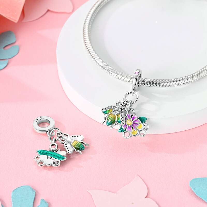 925 Sterling Silver Bees Butterfly Hedgehog Fish Charms Beads Fit Original Bracelets DIY Jewelry Birthday Gifts