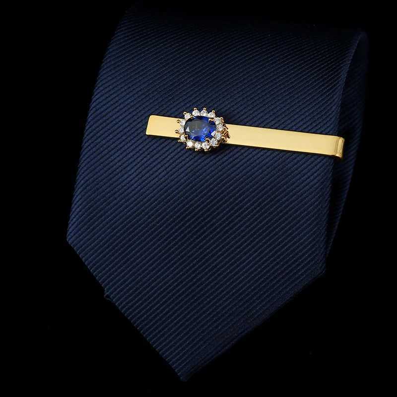 Advanced mens boutique lamp luxurious zircon tie clip fashionable temperature officially worn leading star tie accessories W240914