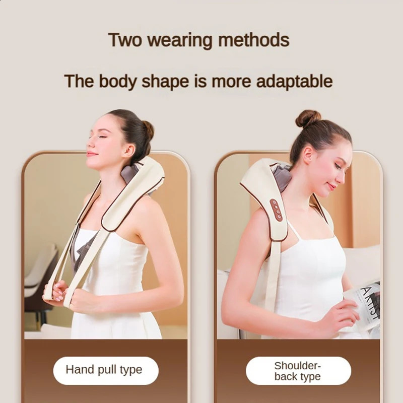 Neck and Shoulder Massage Shoulder Heating Kneading 6D Massage Head Deep Massage and Muscle Relaxation Adjustable Wearable Massager 241008