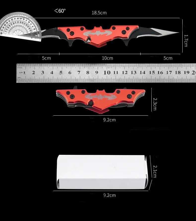 Bat folding knife high hardness self-defense knife unbox knife double-edged pocket knife stainless steel sharp folding knife Y240914