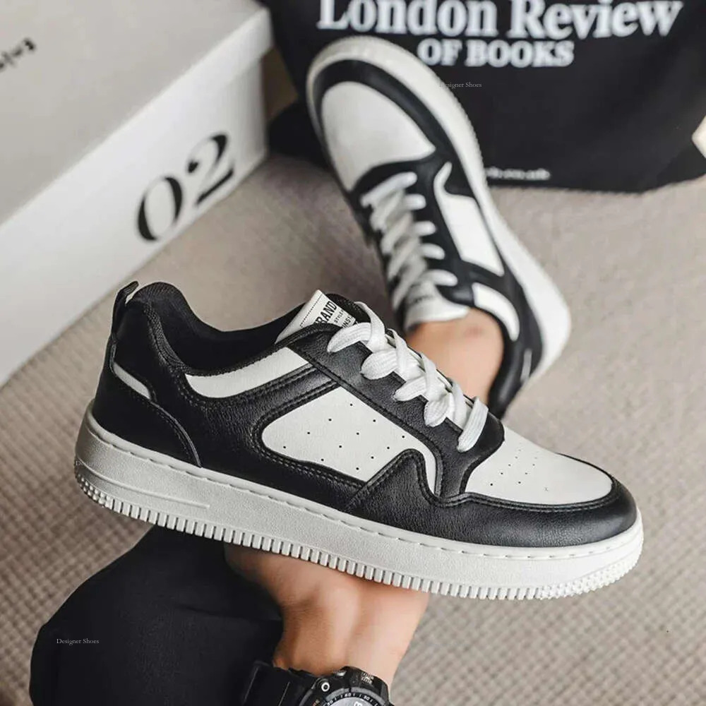 Skateboarding Sneaker Men Casual Leather Fashion Sports Women Comfortable Flat Slip-On White Shoes For Couple