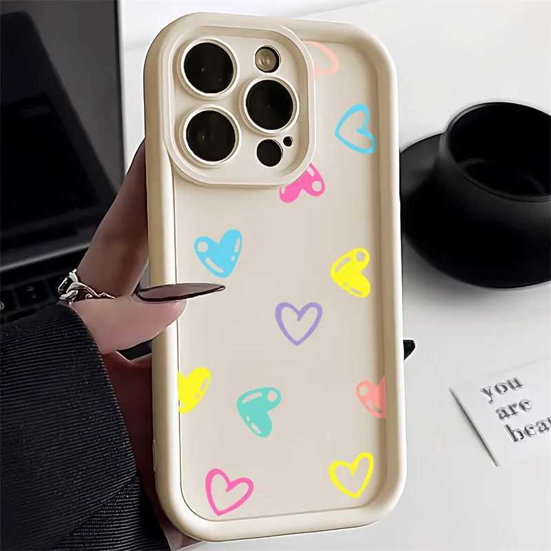 Cute Little Love Heart Phone Case For iPhone 14 Case iPhone 11 13 12 15 16 Pro Max X XS XR 7 8 Plus SE Soft Silicone Cover P240914