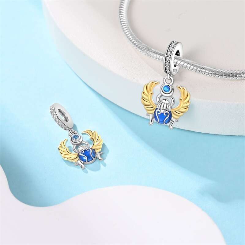 925 Sterling Silver Pyramid Evil Eye Bastet Charms Beads Fit Original Bracelets Fine DIY Party Jewelry