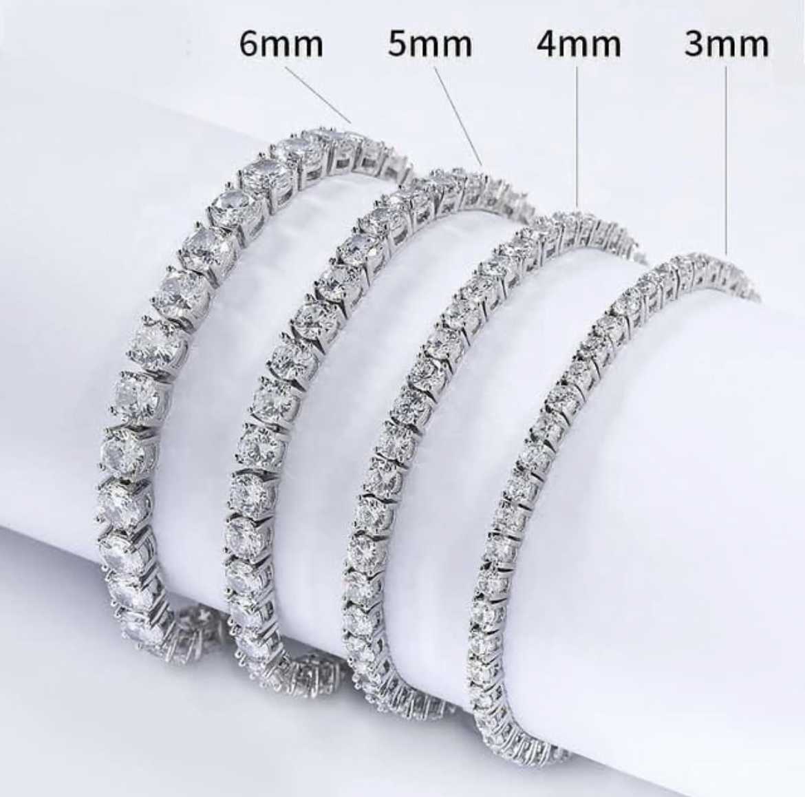 Tennis chain 925 Sterling Silver 2mm 3mm Melee GRA Moissanite diamond womens bracelet necklace Hiphop Jewelry