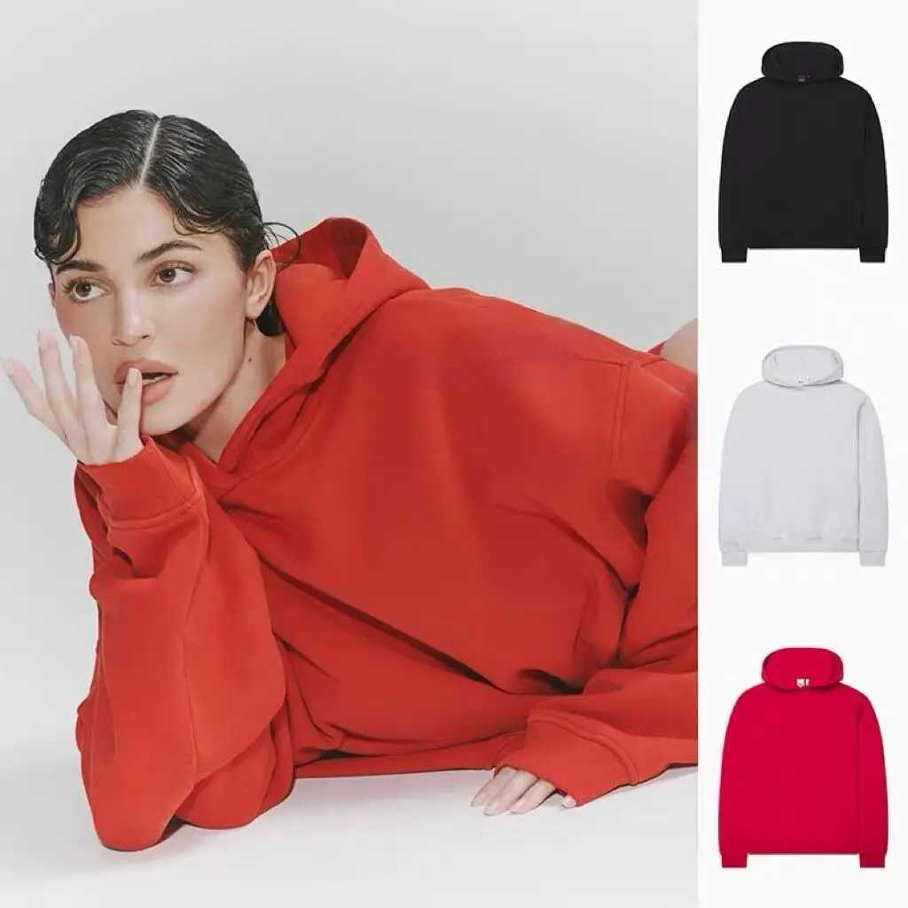 Kylie Jenner Khy Same Cotton Hoodie Sweater Loose Casual Sweater Womens Winter Wool Warm Fashion Item Top W240914