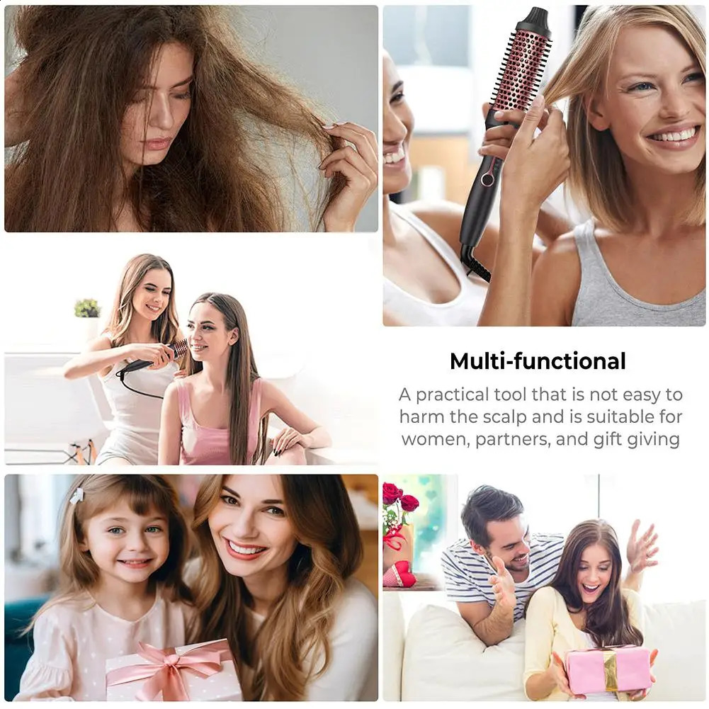Round Curling Iron Easy To Comb Used For Both Curly And Straight Hair Intelligent Temperature Control System Not Damage Hair 240905