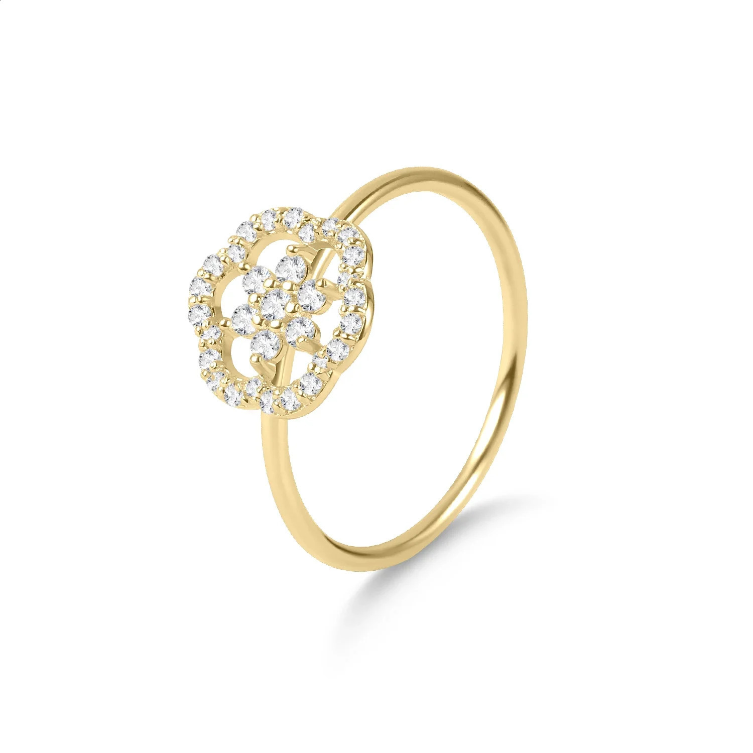 GEMS BALLET 925 Sterling Silver Floral Cluster Ring Unique Minimalist Flower Gold Gift for Her 240906