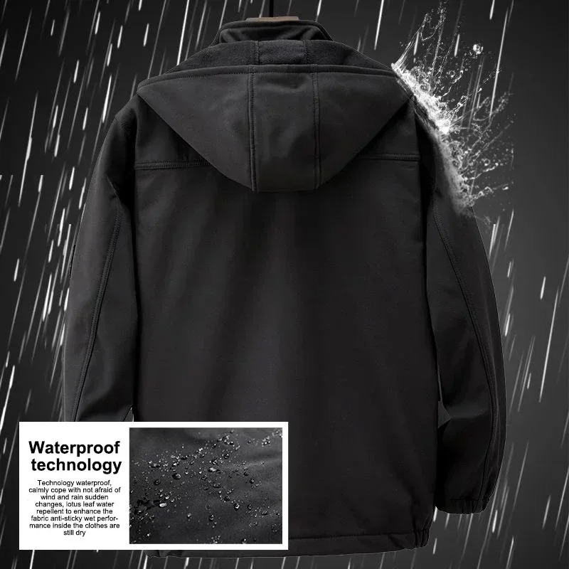 Warm Tracksuit Men Outdoor Sport Suits Winter Two Piece Set Mens Padded Thickened Windproof Waterproof Riding Mountaineering 240909