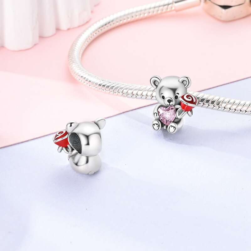 925 Sterling Silver Coffee Cat Rabbit Bear Penguin Charms Bead Fit Original Bracelets DIY Birthday Jewelry Gift