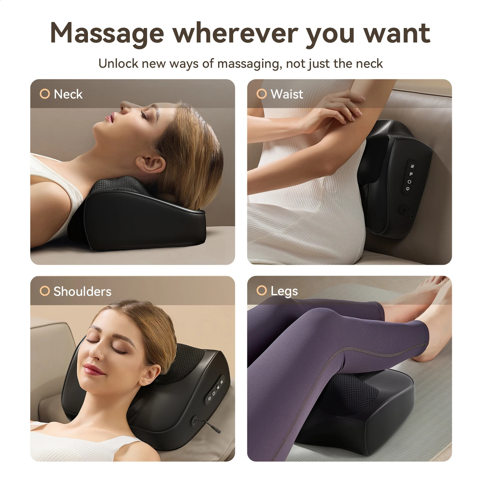 Back massager neck massager with 3D kneading massage pillow used for pressure gifts women mothers fathers relaxing in office at home 240914