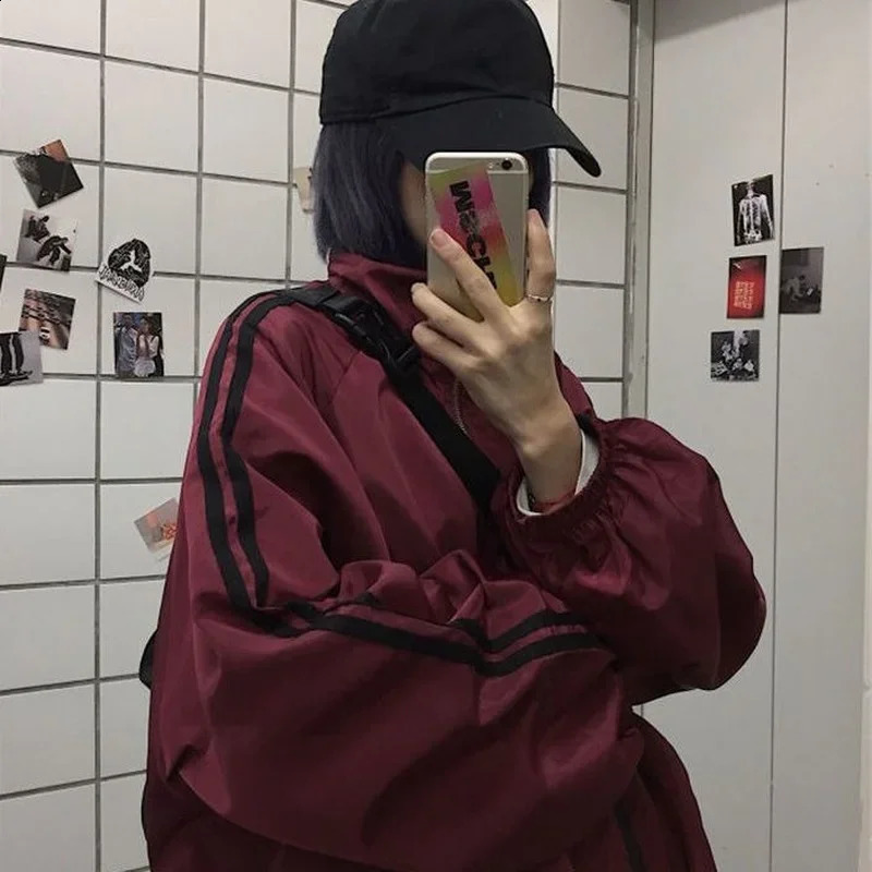 Oversize Jacket 2024 BF Style Chic Harajuku Sunproof Korean Windbreaker Coats Zipper Streetwear Autumn Outerwear 240910