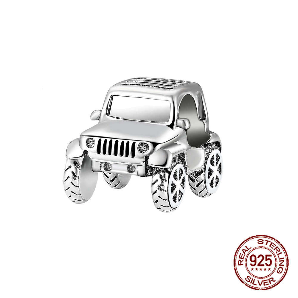 925 Silver Fashion Red Car Key bus Pendents beads Fit Original Bracelet Charms For Women Party Jewelry making diy