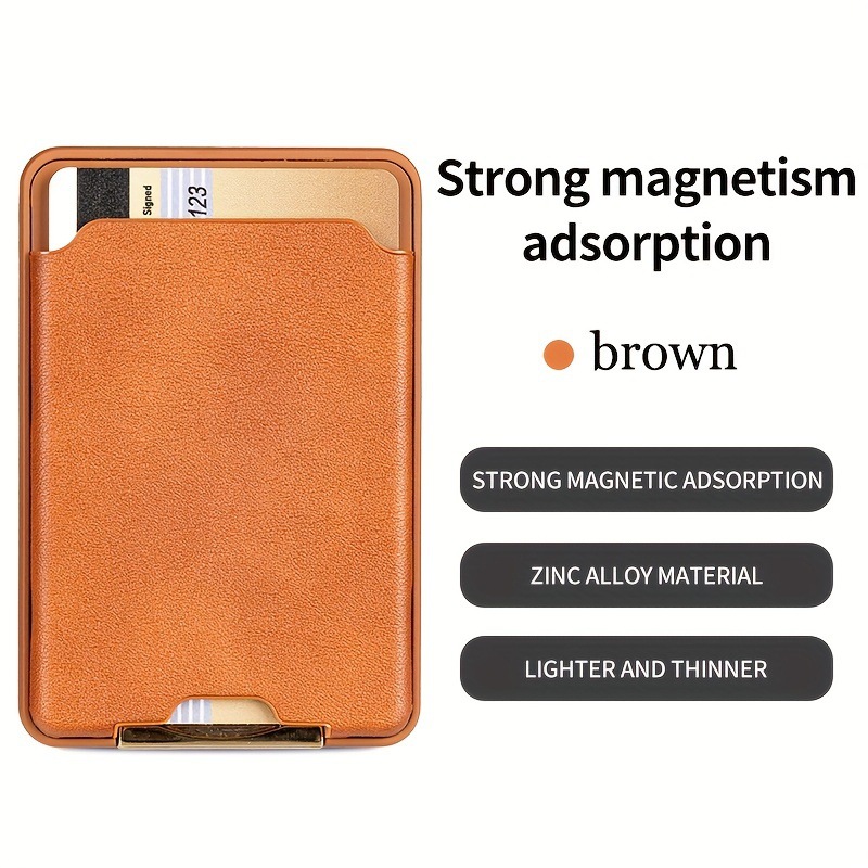Magnetic Phone Card Holder for iPhone 16 15 14 13 12 promax Magsafe cellphone Leather Wallet Case with MagSafe Magnet