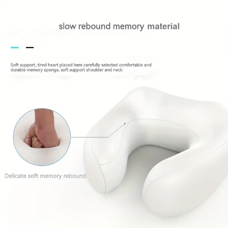 U-shaped Neck Massage Pillow - Soothing Heat Deep Tissue Kneading Durable Memory Sponge Relaxing Travel Companion Mothers Skin 240914