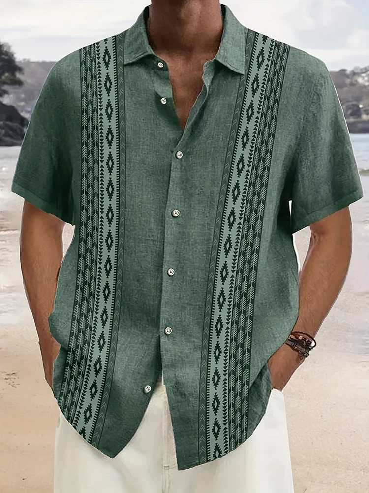 Summer Casual Daily Mens Shirt Beach Holiday Mens Short-sleeved Shirt Fashion Striped Printed Mens Short-sleeved T-shirt Z240914