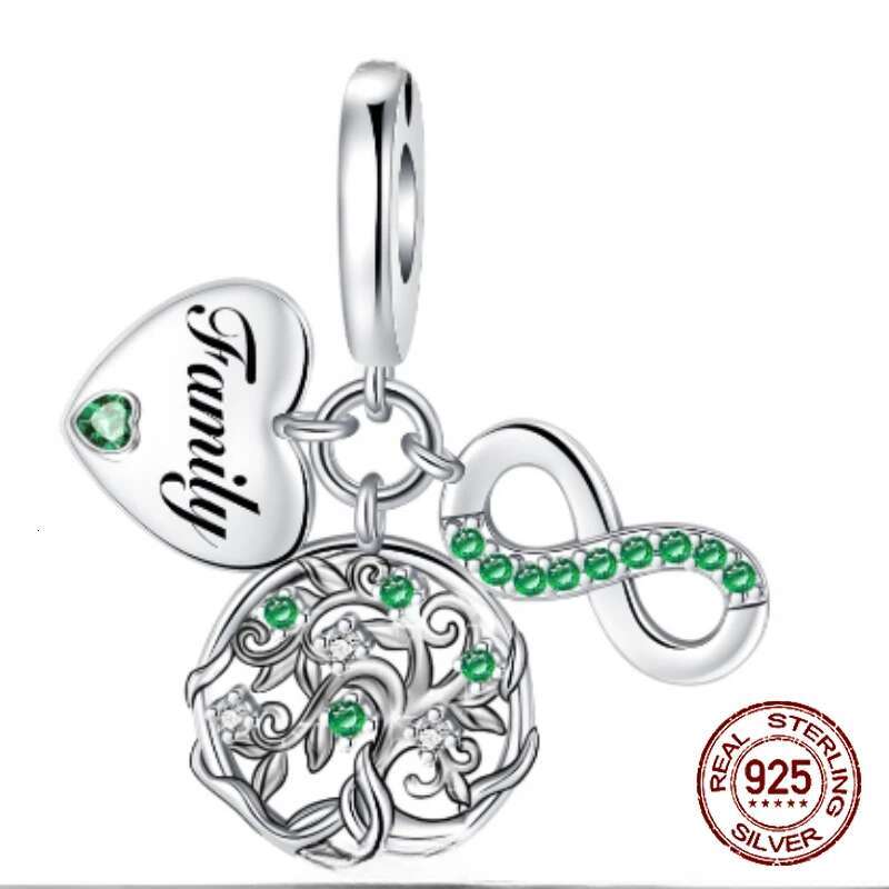 925 Sterling Silver Green Series wer Tree Apple Pendant DIY Fine Beads Fit Original Charms Bracelet Women Jewelry Diy