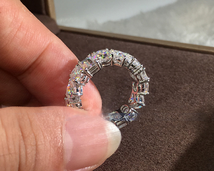 Top Selg Wedding Rings: Princess Cut CZ Eternity Bridal Ring