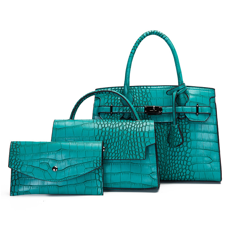 2025 New Fashion One Shoulder Handheld Luxury Bag 3-piece Set With Crocodile Pattern Mother Bag For Women