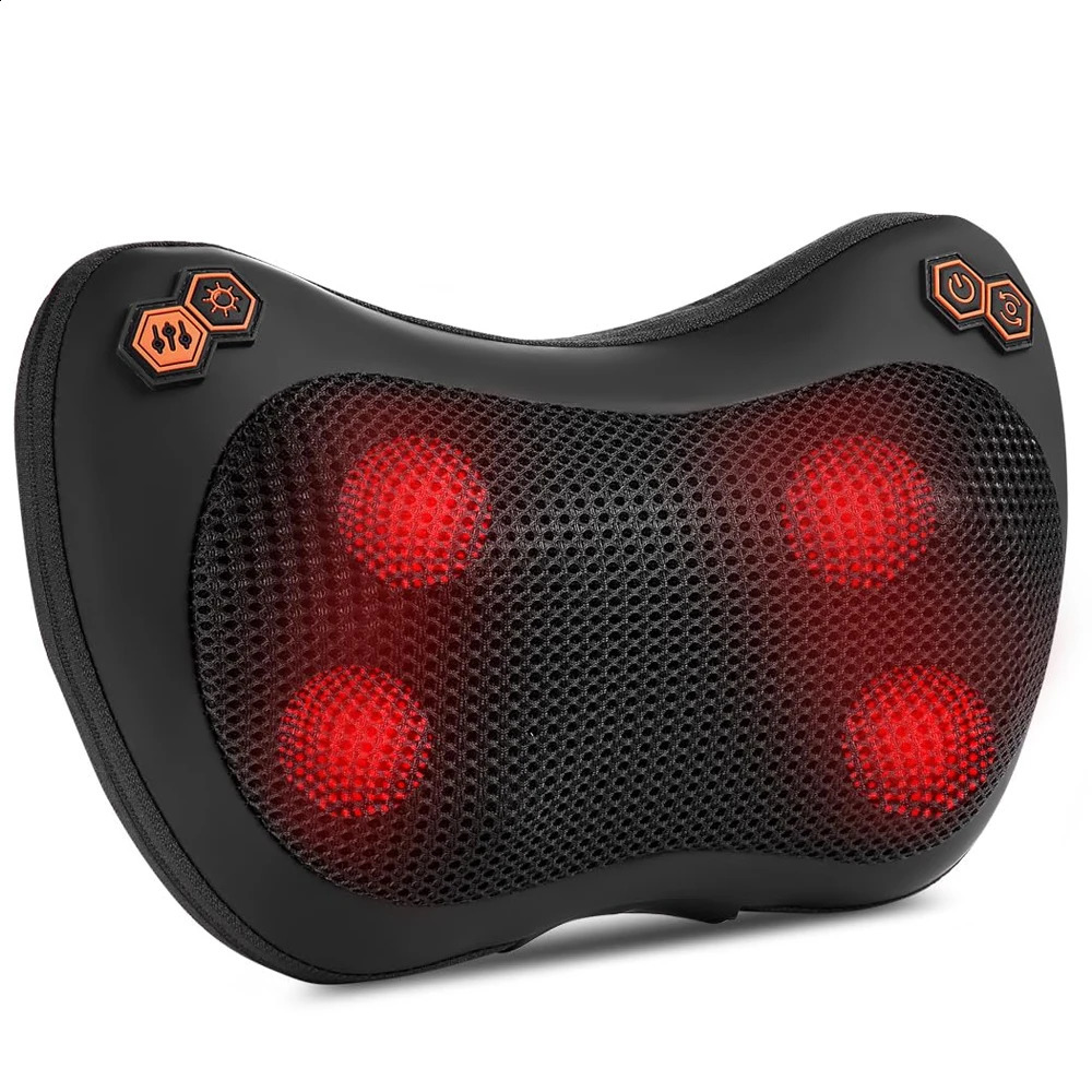 Massage Pillow Neck Massager Heating Car Pillow Finger Pressure Vibration Massager Neck Relaxation Muscle Massage 240914