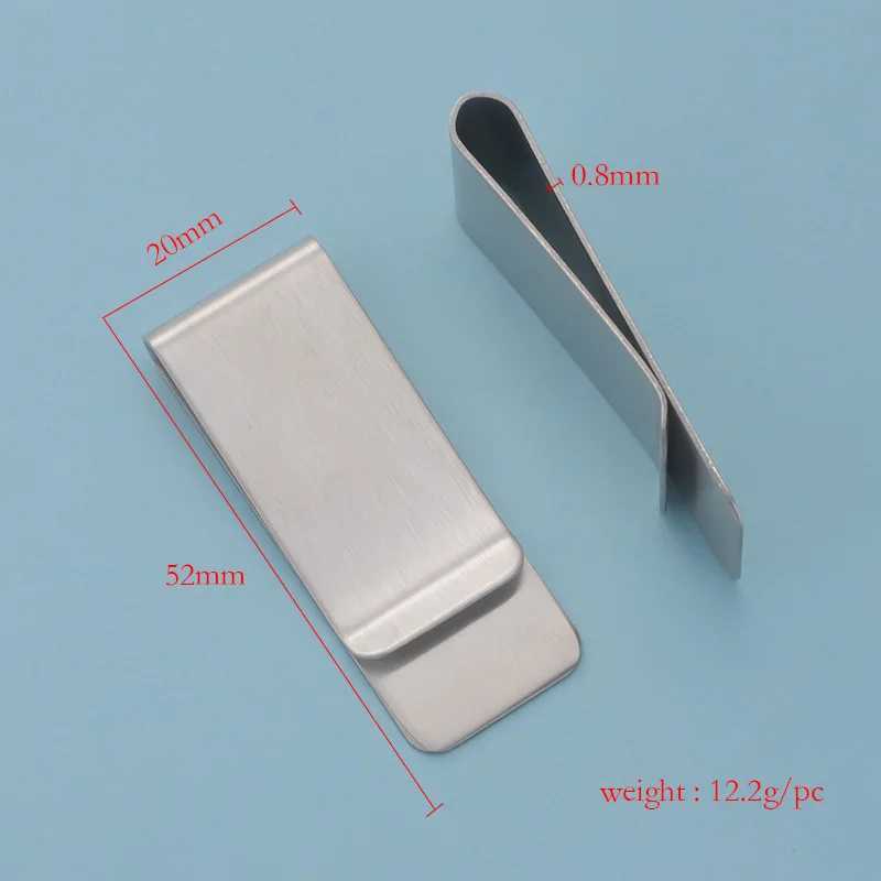 10 pieces of stainless steel pen holder diary notebook paper folder gold/silver colored metal business tie clip brushed wallet W240914