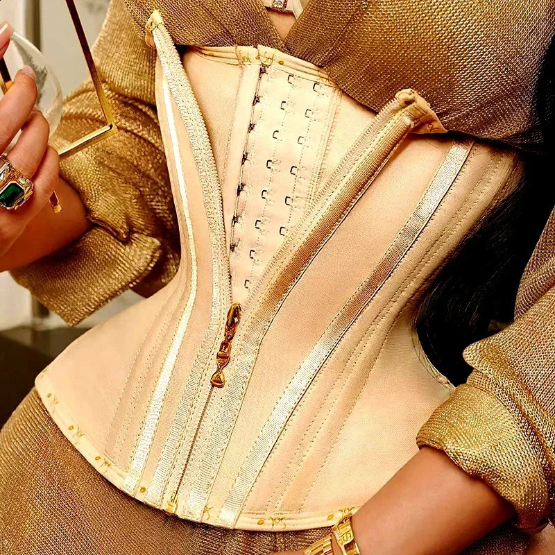 AfruliA Fajas Colombian Girdles waist trainer high compression BBL short abdomen control hem flat chest pattern waistband tight corset 240913