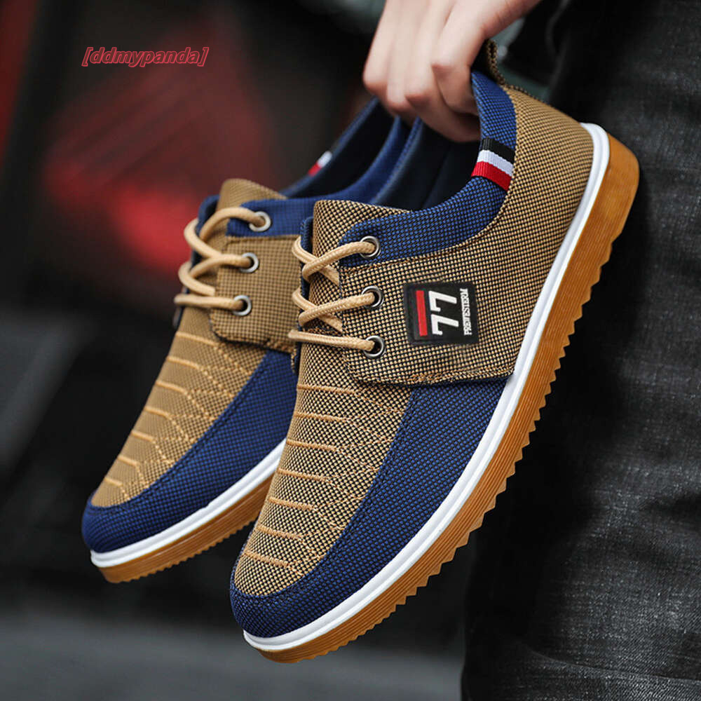 Men's Canvas Lightweight Casual Shoes Summer Fashion Mesh Breathable Vulcanized Lace Up Sneakers for Men Working Shoe ddmykukumalu ddmykukumalu