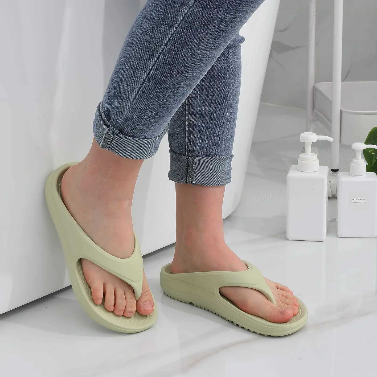 Kidmi Orthopedic Women Flat Sandals Home Womens flip flop Summer Outdoor Beach Slippers EVA Cloud Slippers Antiskid Ladies Shoe M240914