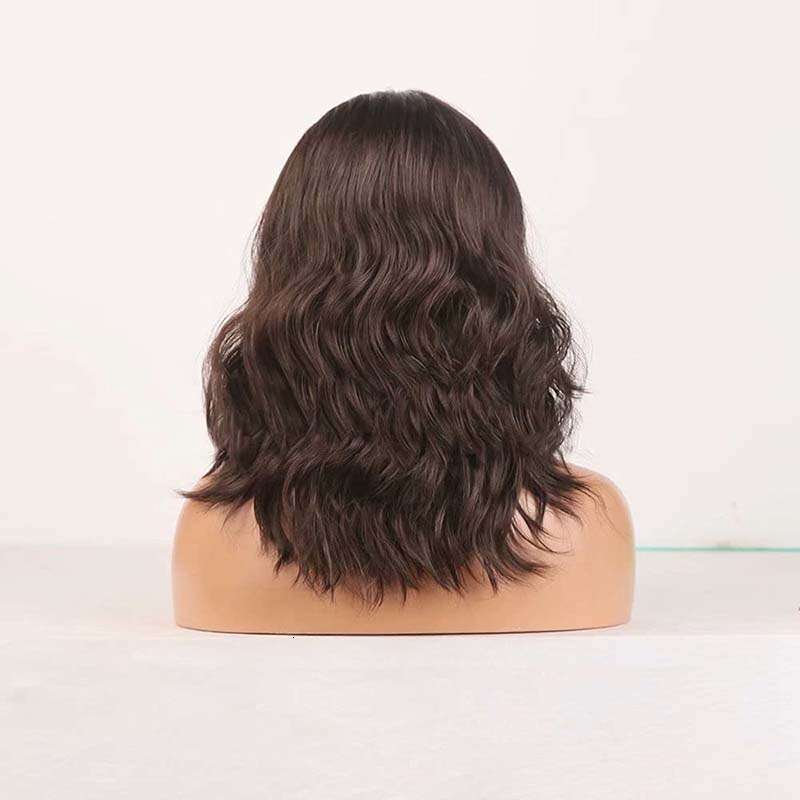 AIMEYA Brown Bob Wigs For Black Women Short Wave Lace Front Wig Heat Resistant Synthetic Hair Daily Use Cosplay
