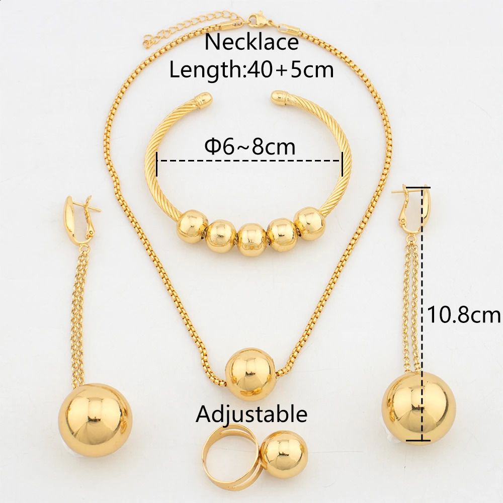 Jewelry Fashion Drop Earrings Classic Bracelets Dubai Necklace Beads Jewelry Set Womens Party Daily Wear Wedding Gifts 240906