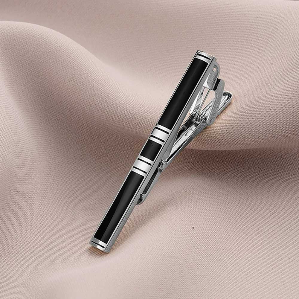 New copper metal silver tie clip suitable for mens wedding collar tie clip mens tie clip with gift box mens tie rod crystal tie pin W240914