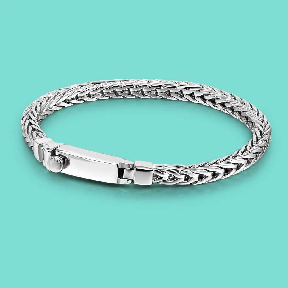 925 sterling silver bracelet Chopin chain 7-9 inch curly chain bracelet mens chain wristband classic mens jewelry W240914