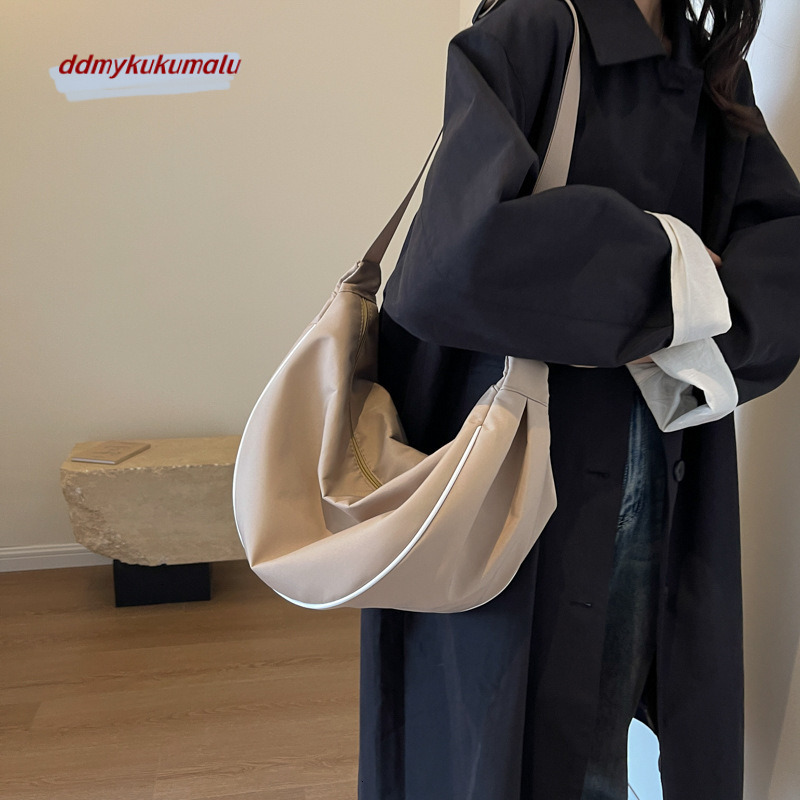 Nylon crossbody for women, 2024 autumn and winter new trendy dumpling lightweight small armpit bag, single shoulder canvas bag H7.16#17 ddmykukumalu
